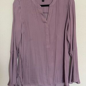 Simply Vera Vera Wang Purple Relaxed Blouse with Mandarin Collar